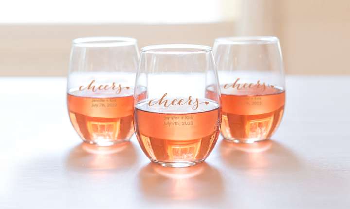 Personalized 15 oz. Stemless Wine Glass Favor